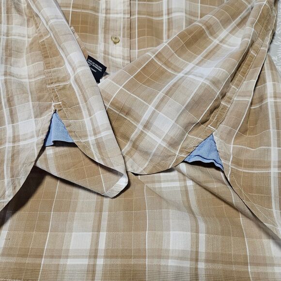 Tommy Hilfiger Light Brown Plaid Shirt Size L Please read description! - Picture 9 of 11